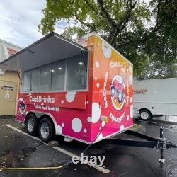 Colorful Ice Cream Food Trailer Twin Axle Mobile Drink Catering Unit