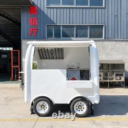 Compact White Twin Axle Mobile Catering Trailer Rounded Pod Dual Serving Hatches