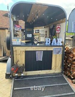 Converted Horse Trailer Mobile Bar Prosecco Gin Event Show Wedding Garden Party