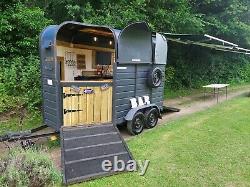 Converted Horse Trailer Mobile Bar Prosecco Gin Event Show Wedding Garden Party