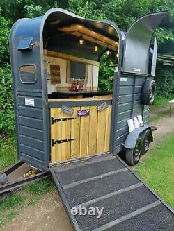 Converted Horse Trailer Mobile Bar Prosecco Gin Event Show Wedding Garden Party