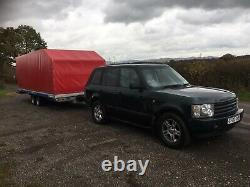 Covered Car Trailer / Transporter 3.5T Twin Axle. Extra Wide 6.2m Long Flatbed