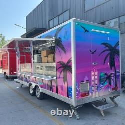 Custom Neon Gradient Catering Trailer Twin Axle Street Food Unit
