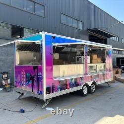 Custom Neon Gradient Catering Trailer Twin Axle Street Food Unit