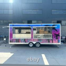 Custom Neon Gradient Catering Trailer Twin Axle Street Food Unit