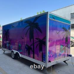 Custom Neon Gradient Catering Trailer Twin Axle Street Food Unit