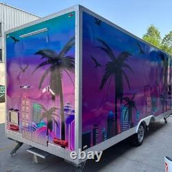 Custom Neon Gradient Catering Trailer Twin Axle Street Food Unit