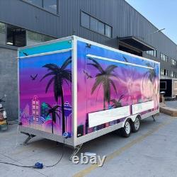 Custom Neon Gradient Catering Trailer Twin Axle Street Food Unit