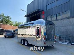 Custom Twin Axle Catering Trailer Mirror Finish Stainless Steel Serving Hatch