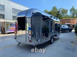 Custom Twin Axle Catering Trailer Mirror Finish Stainless Steel Serving Hatch