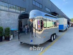 Custom Twin Axle Catering Trailer Mirror Finish Stainless Steel Serving Hatch