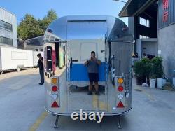 Custom Twin Axle Catering Trailer Mirror Finish Stainless Steel Serving Hatch