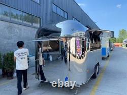 Custom Twin Axle Catering Trailer Mirror Finish Stainless Steel Serving Hatch