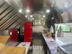 Custom Twin Axle Catering Trailer Mirror Finish Stainless Steel Serving Hatch
