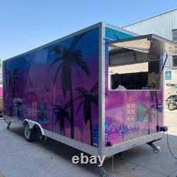 Custom Twin Axle Catering Trailer Stainless Steel Kitchen Large Serving Hatch