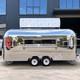 Custom Twin Axle Silver Retro Catering Trailer Mirror Finish Large Serving Hatch
