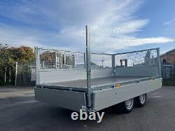 DROP SIDES CAGE TRAILER 11,9FT X 5,6FT TWIN AXLE 2700KG BRAKED 3,6m x 1.7m
