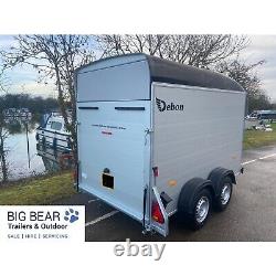 Debon C500 Box Trailer MGW 2600kg, Side Door, Full Rear Ramp /Barn Door IN STOCK