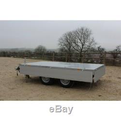 Debon PW3 3 WAY POWERED TIPPING TRAILER 3500kg MGW special offer with mesh sides