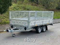 Drop Side Trailer 10,6ft X 5,6ft Twin Axle 2700kg Cage Trailer 3,25m x 1,71m