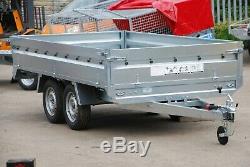 Drop Sides Trailer 10ft X 5,2ft Twin Axle 750kg New Car Trailer 305cm X 160cm