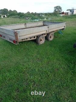 Drop side or flatbed twin axle trailer 12 ft