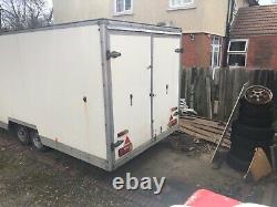 Enclosed box car race trailer twin axle