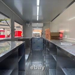Flame Style Black Twin Axle Mobile Catering Trailer Dual Side Serving Hatches