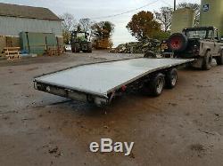 Flat Bed Trailer 16 foot Twin Axle Wheel Under Ifor Williams, car trailer #106