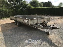 Flat Trailer 16ft x 6.6 INDESPENSION twin axle drop side Car Trailer
