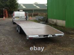 Flat bed Beaver tail Trailer Transporter 3500kg twin axle, with loading ramps