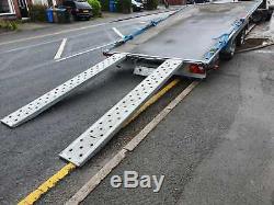 Flatbed Car Trailer-14' x 7'3 2600kg -Twin-Axle Tilt Bed inc. Spare wheel