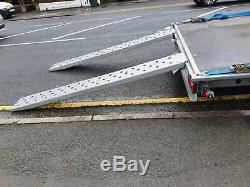 Flatbed Car Trailer-14' x 7'3 2600kg -Twin-Axle Tilt Bed inc. Spare wheel