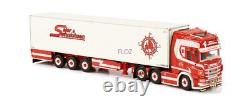 For WSI for SCANIA R CR20H 6X2 TWIN STEER REEFER TRAILER-3 AXLE 1/50 Truck Model