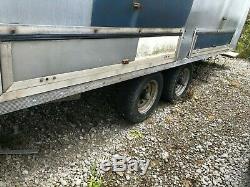 Galvanised 3.5 tonne twin axle blueline box trailer, 2 roller doors and step