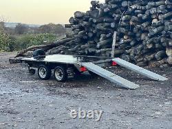 Graham Edwards Flat Bed Trailer with Ramps. 10ft X 6ft LED Spare Wheel Twin Axle