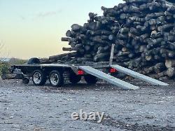 Graham Edwards Flat Bed Trailer with Ramps. 10ft X 6ft LED Spare Wheel Twin Axle