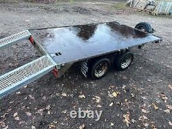Graham Edwards Flat Bed Trailer with Ramps. 10ft X 6ft LED Spare Wheel Twin Axle