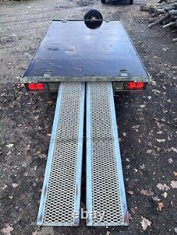 Graham Edwards Flat Bed Trailer with Ramps. 10ft X 6ft LED Spare Wheel Twin Axle