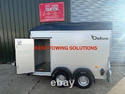 HIRE THIS TRAILER Debon C500 Twin Axle Box Trailer + Door + Ramp FROM £30/DAY