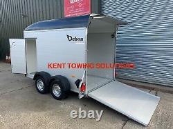 HIRE THIS TRAILER Debon C500 Twin Axle Box Trailer + Door + Ramp FROM £30/DAY