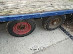 Heavy Duty Twin Axle Flatbed Trailer Farm Plant Make Beavertail Car Transporter