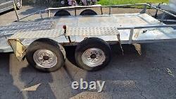 Heavy duty 6 x 13 low loader braked twin axle trailer trailer