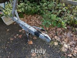 Heavy duty, braked double axle boat trailer ready for use