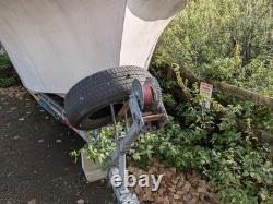 Heavy duty, braked double axle boat trailer ready for use