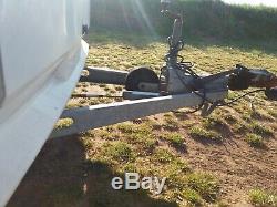 Hobby caravan trailer chassis spare or for storage. TWIN AXLE CARAVAN