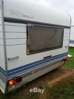 Hobby caravan trailer chassis spare or for storage. TWIN AXLE CARAVAN