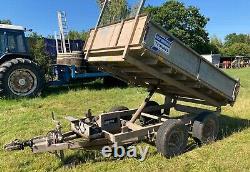 IFOR WILLIAMS TG85 8' x 5' TWIN AXLE FLATBED TIPPING TRAILER 2700KG NO VAT