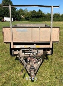 IFOR WILLIAMS TG85 8' x 5' TWIN AXLE FLATBED TIPPING TRAILER 2700KG NO VAT