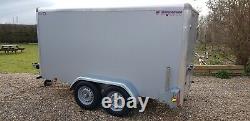 INDESPENSION TAV 5 BRAKED RAMP BOX VAN TRAILER 10FTx 5FT MOTORBIKE TWIN AXLE